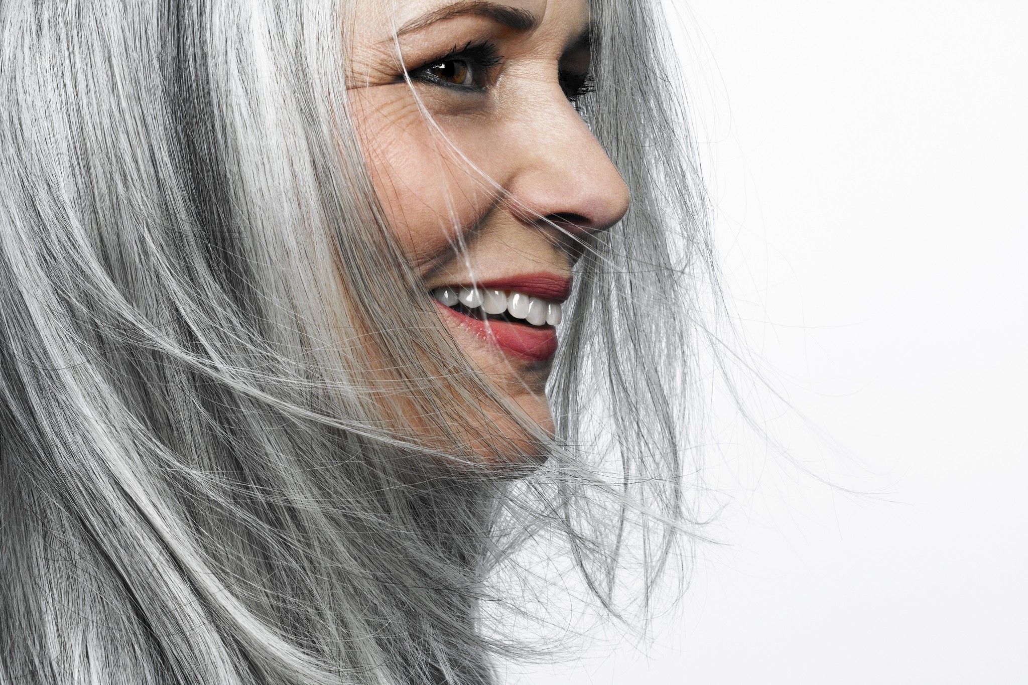 grey hair beautiful woman